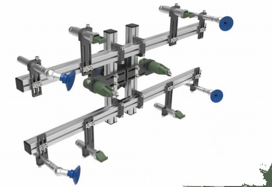 Fixture System  Injection Robot Arm White And Blue